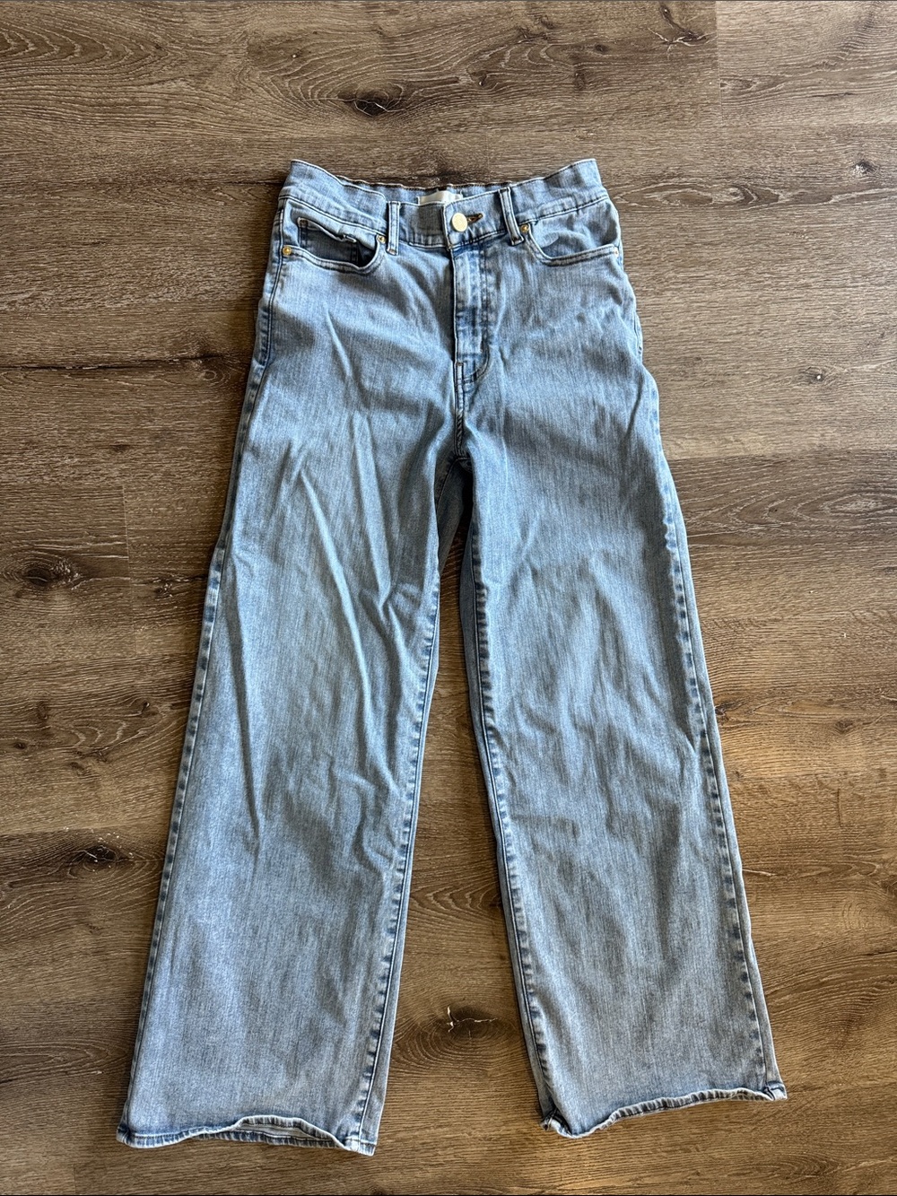 Frame Denim Light Blue High-Rise Wide Leg Jeans